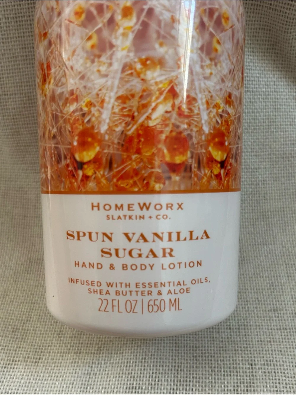 Homework Slatkin & Co.  QVC Spun Vanilla Sugar Hand & Body Lotion - Cream/Orange